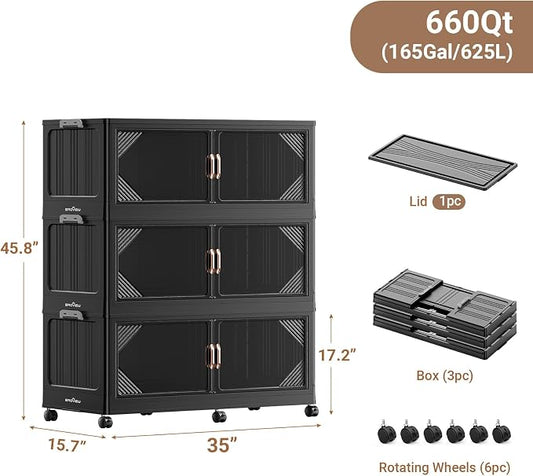 165Gal Plastic Stackable Storage Bins - Image 2