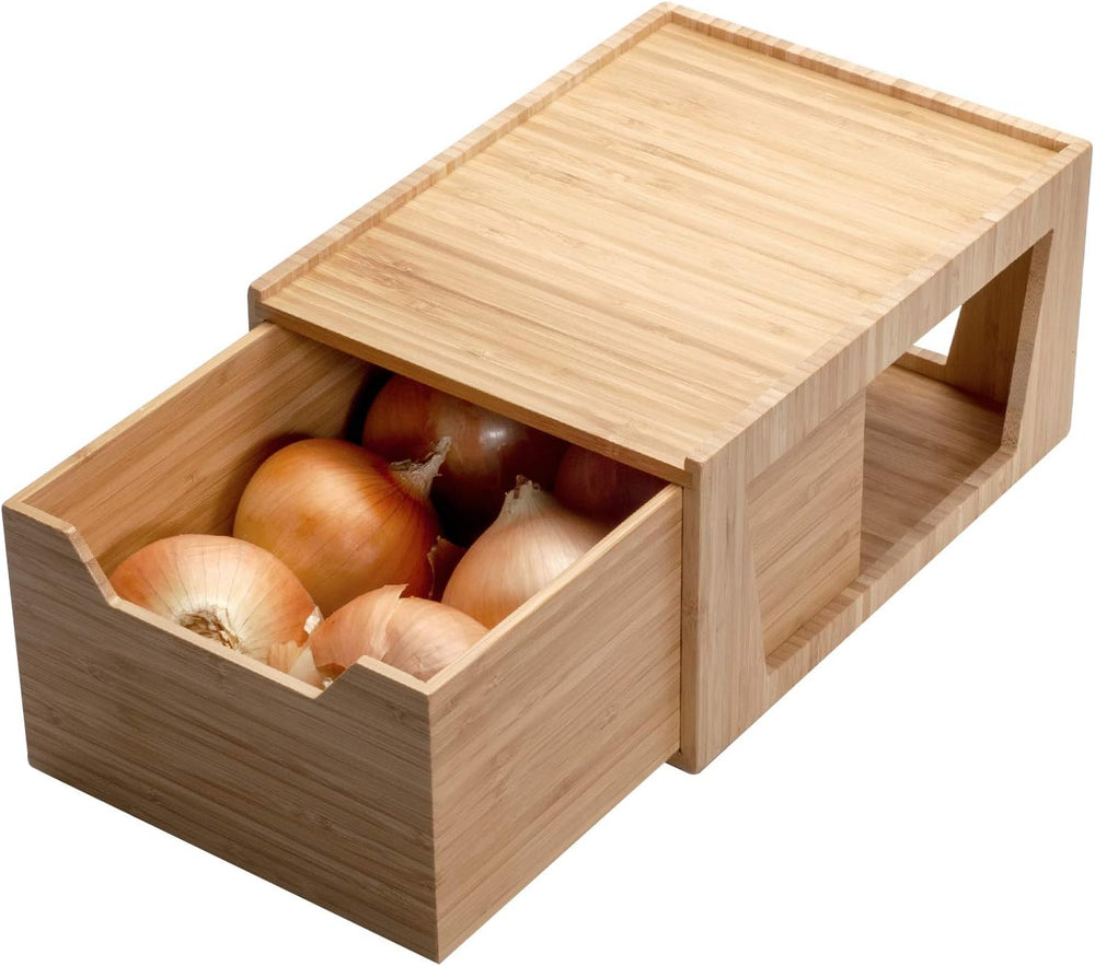 Tall Bamboo Drawer, Stackable Storage Solution for Kitchen Products, Office S...
