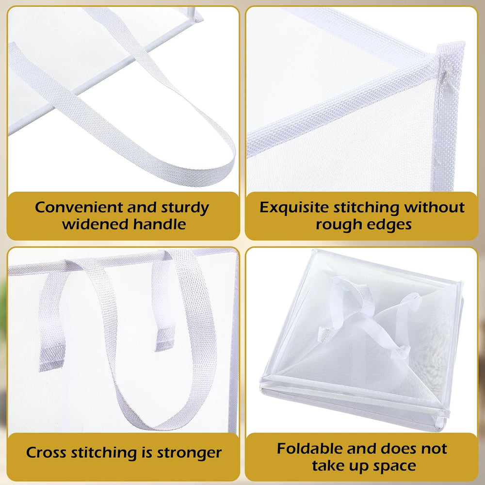 Zopeal 6 Pack Collapsible Mesh Laundry Basket, White, Single-layer