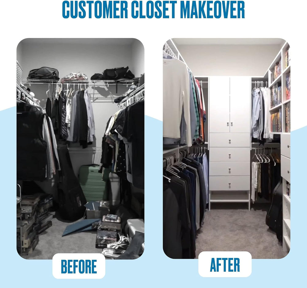 Medium Hanging Closet Unit - Modular Closet System For Hanging - Corner Close...