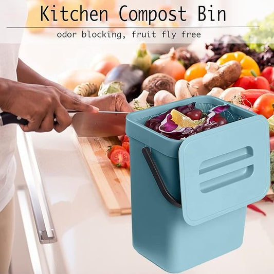 LALASTAR Small Trash Can with Lid, Compost Bin Indoor Kitchen Sealed Under Sink - Image 2