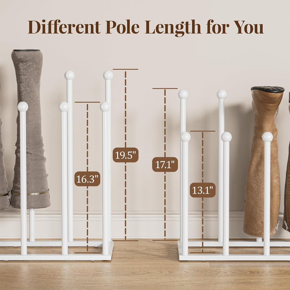 Freestanding Boot Rack, Shoe Storage Organizer Fit for 8 Pairs, White