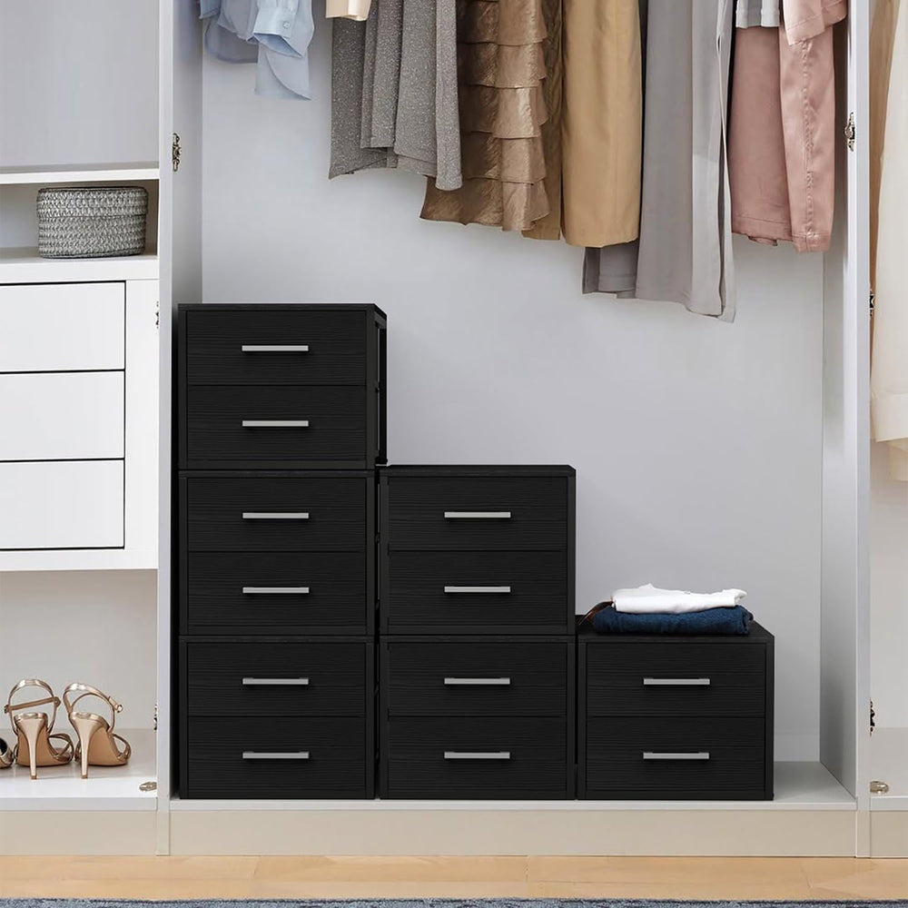 BOLUO Stackable Storage Drawers Narrow Closet Organizers and Storage Fabric B...