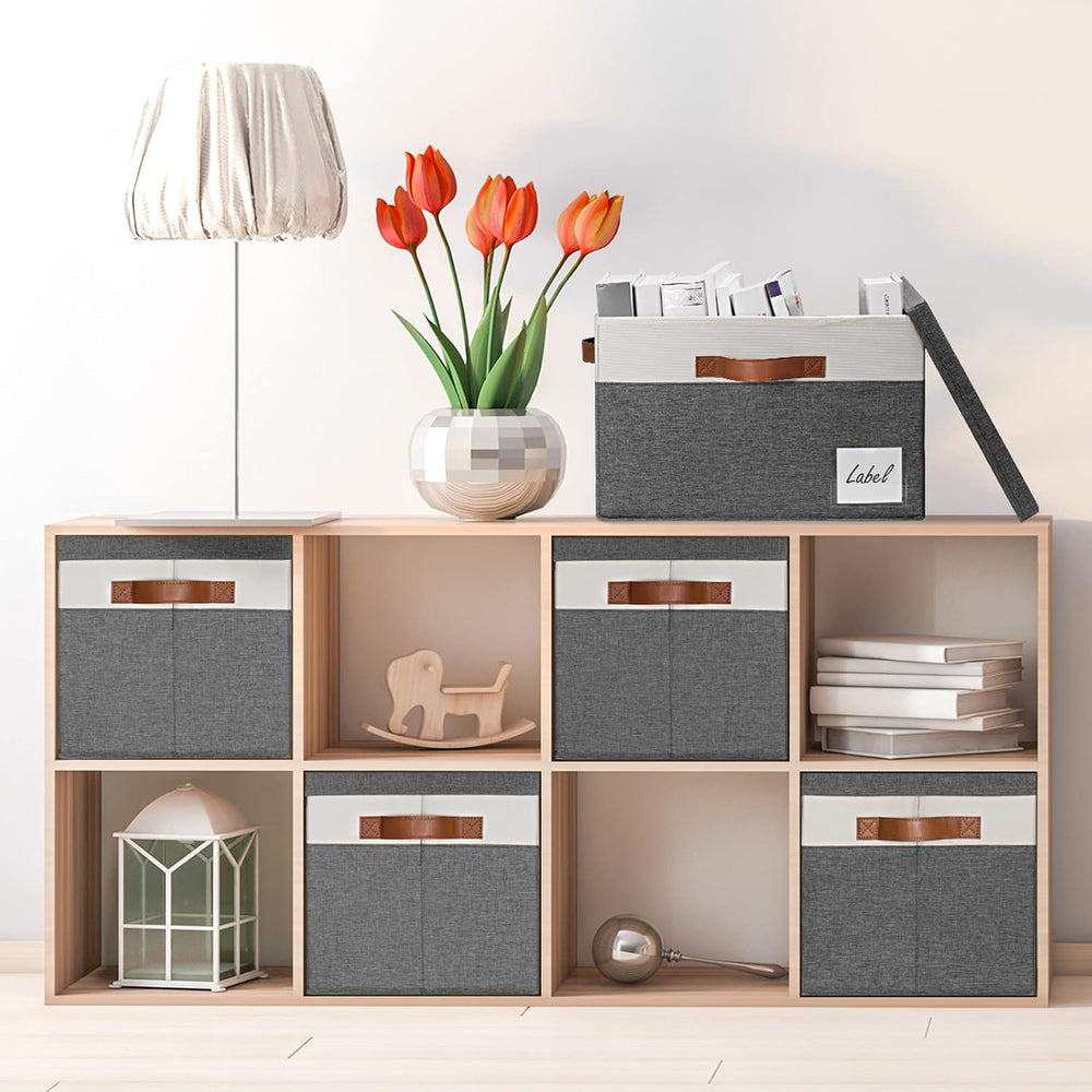 GhvyenntteS Extra Large Storage Bins with Lids, Foldable Fabric Storage Boxes...
