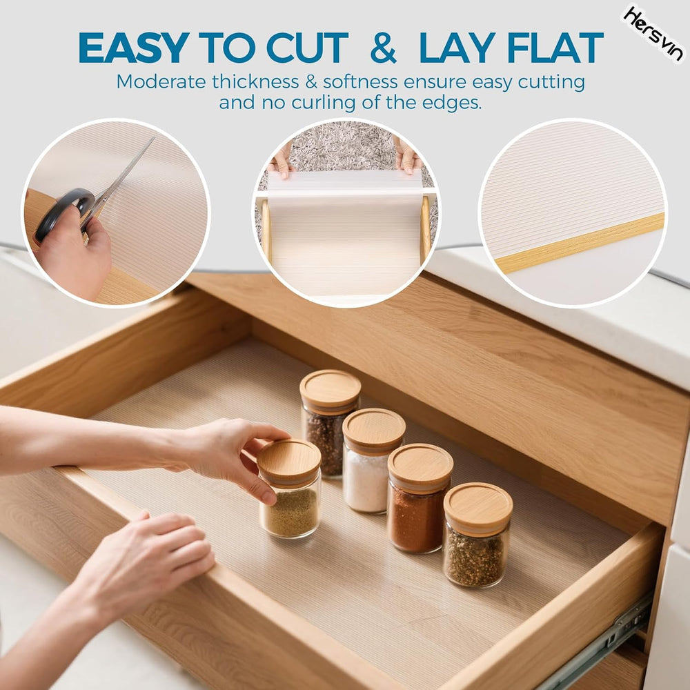 Hersvin Shelf Liners 28 in x 20 ft EVA Drawer Mats, Non-Adhesive Cupboard Pro...
