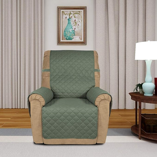 PureFit Reversible Quilted Recliner Sofa Cover, Water Resistant Slipcover - Image 2