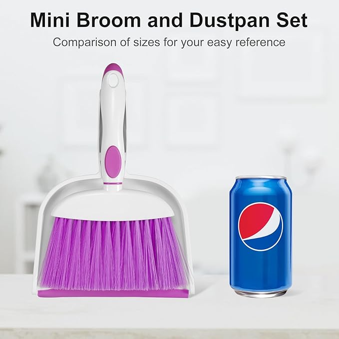 NACENA Small Dust Pan and Brush Set, Mini Broom and Dustpan Set Small Hand - Image 8