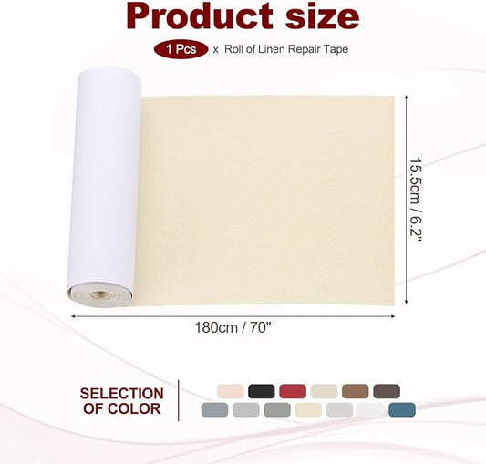 PATIKIL 70x6.2 Inch Linen Repair Tape, Repair Fabric Patch Self Adhesive Couch - Image 2