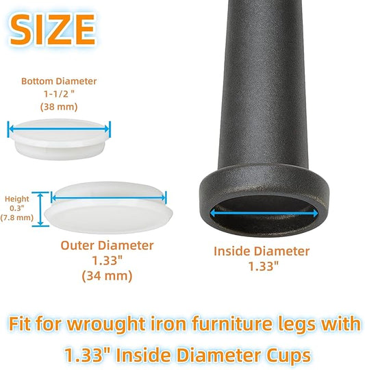 Wrought Iron Patio Furniture Feet Caps - Image 2