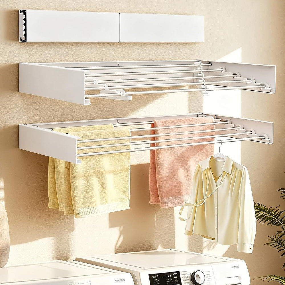 Wall Mounted Clothes Drying Rack 31.5" Foldable, 60 lb for Laundry &...