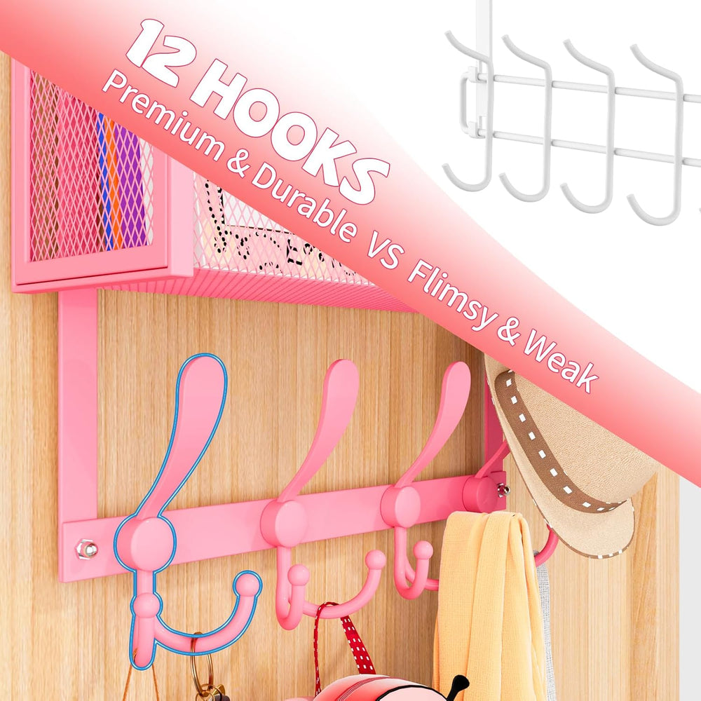 Over The Door Hooks Organizer, Coat Rack Over The Door Storage Hanger Towel R...