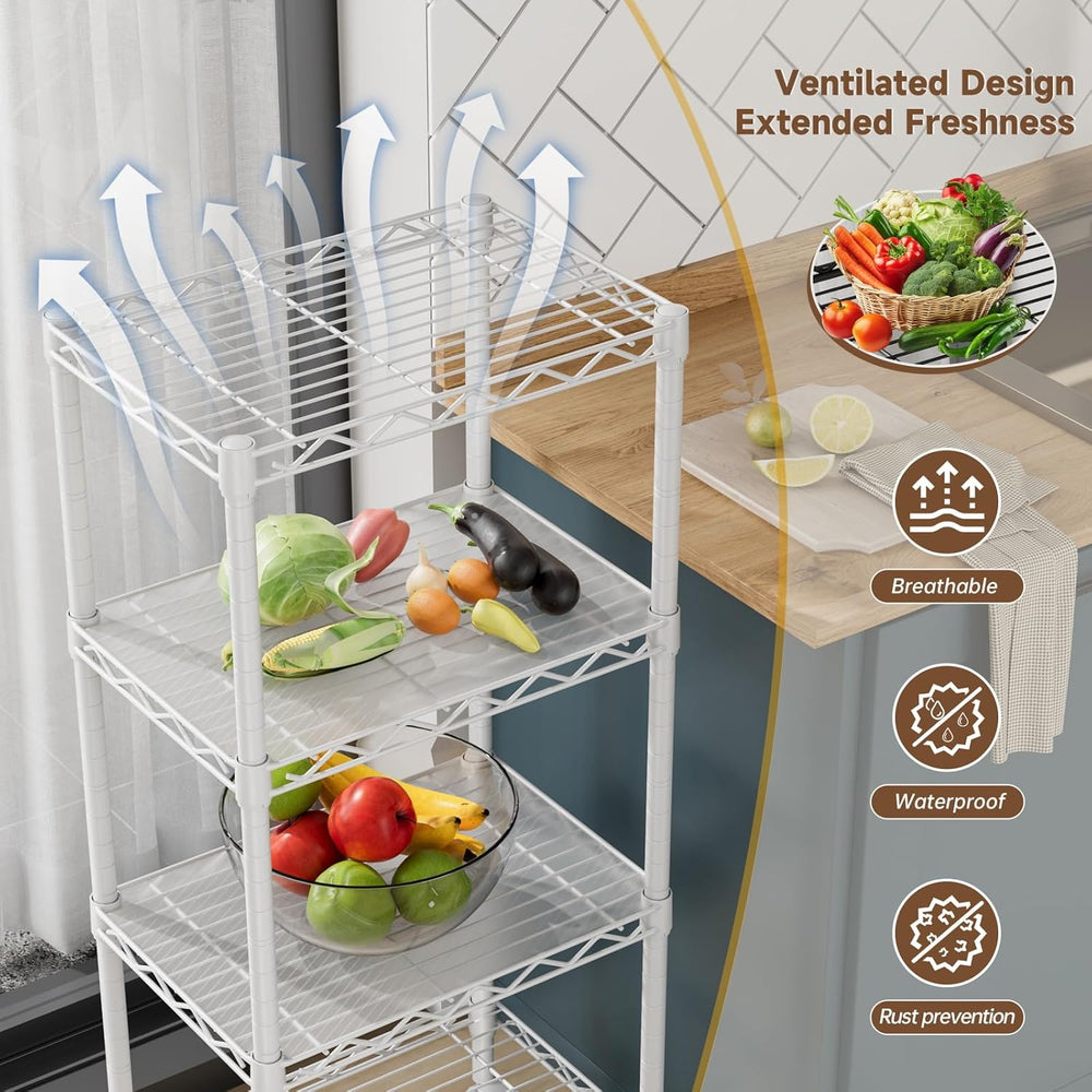 Golpart 4Tier Adjustable Storage Shelves Metal Wire Shelving Standing Shelf