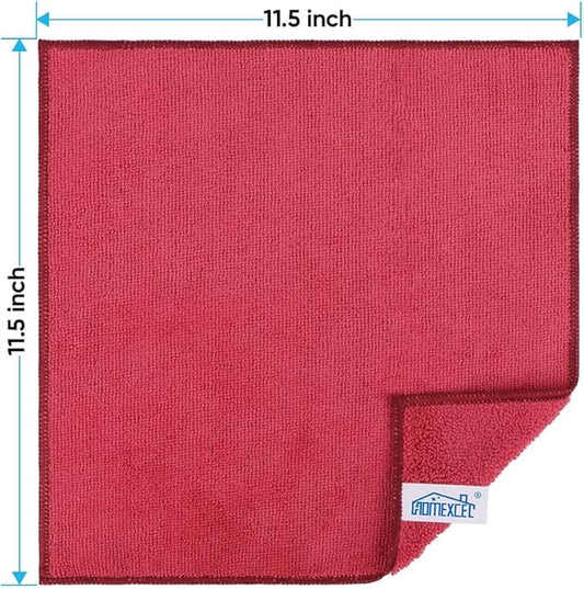 HOMEXCEL Red Microfiber Cleaning Cloth, 12 Pack Premium Microfiber Towels - Image 2