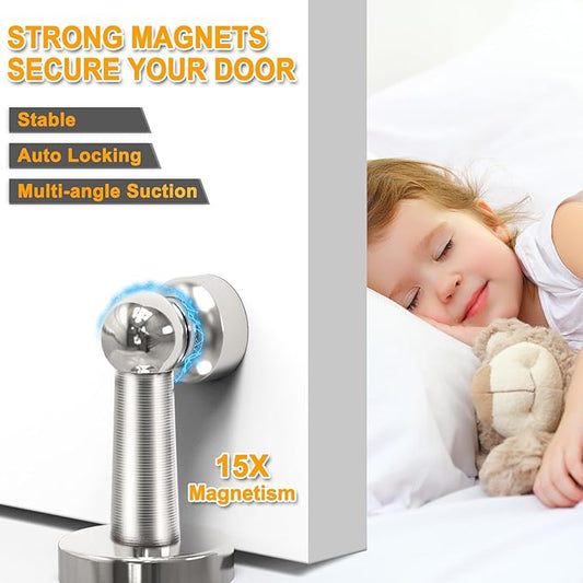 6 Pack Door Stopper Magnetic, COCIVIVRE Magnet Door Stop Stainless Steel - Image 2