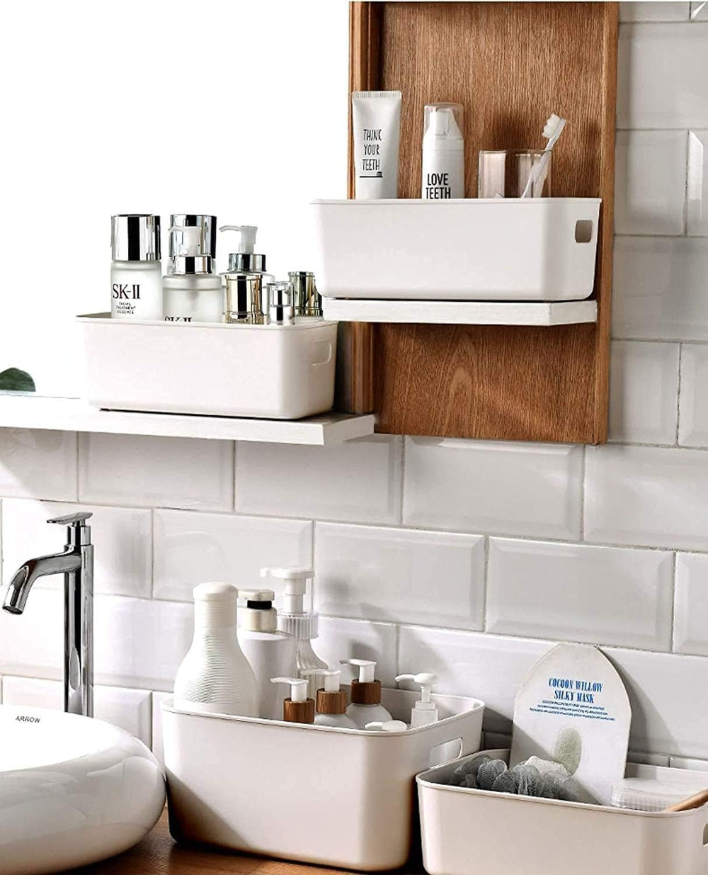 Set Of 6 Plastic Storage Bins,Versatile Kitchen Pantry Organization and Stora...