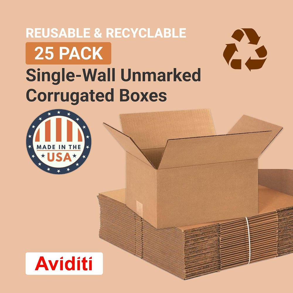 BOX USA Shipping Boxes Small 12"L x 9"W x 6"H 25-Pack - Corrug...