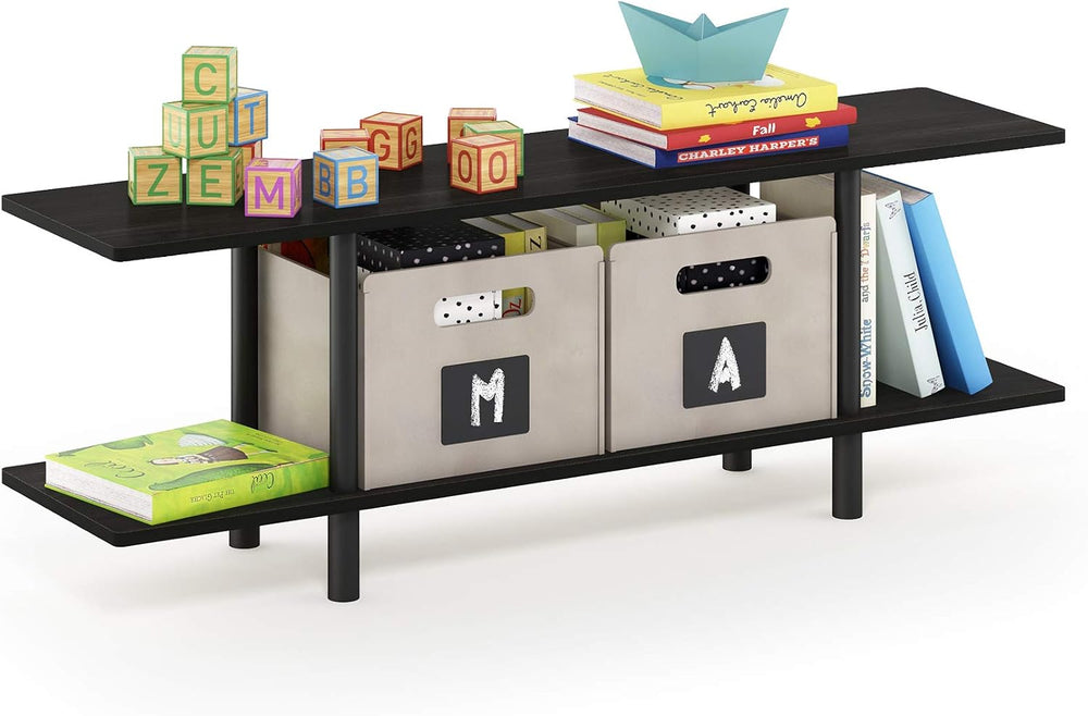 Furinno Turn-N-Tube 2-Tier Multipurpose Wide Shelf, Espresso/Black