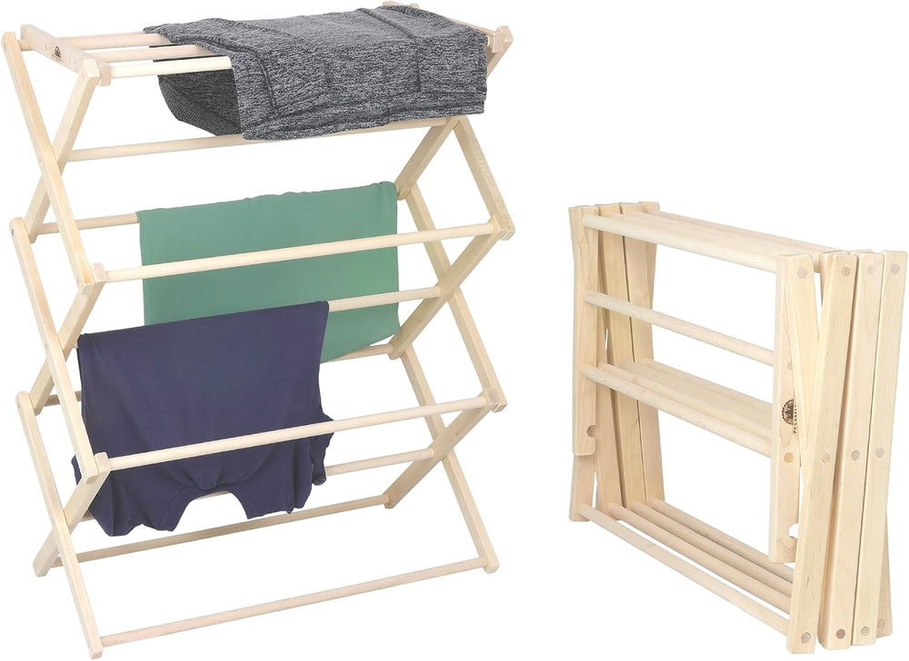 Pennsylvania Woodworks Premium American Maple Clothes Drying Rack - Handcraft...