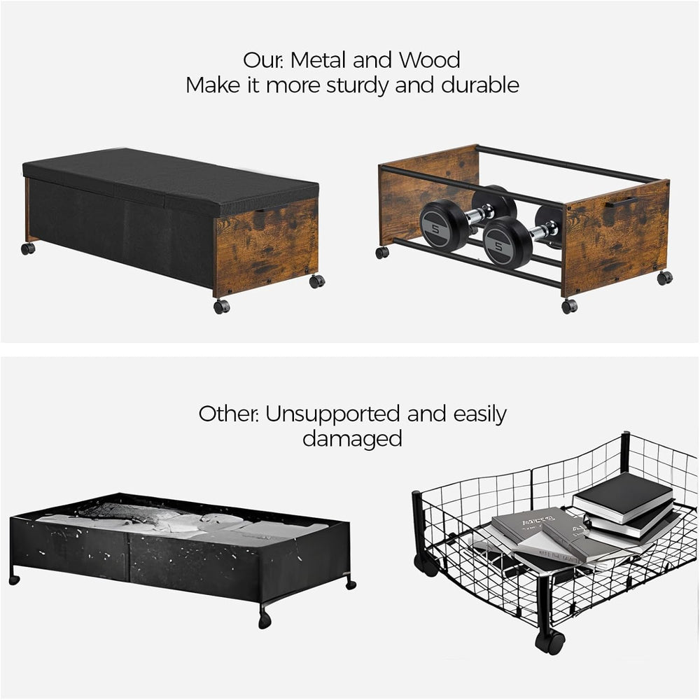 FOUCSSOMEI Under Bed Drawers on Wheels, XXXXL Size, UnderBed Storage with Whe...