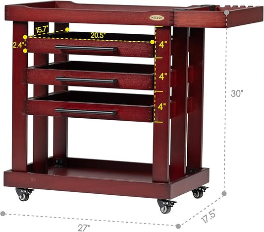 MEEDEN Art Supply Storage Cart, 5 Tier Solid Beech Wood Utility Rolling Cart - Image 2