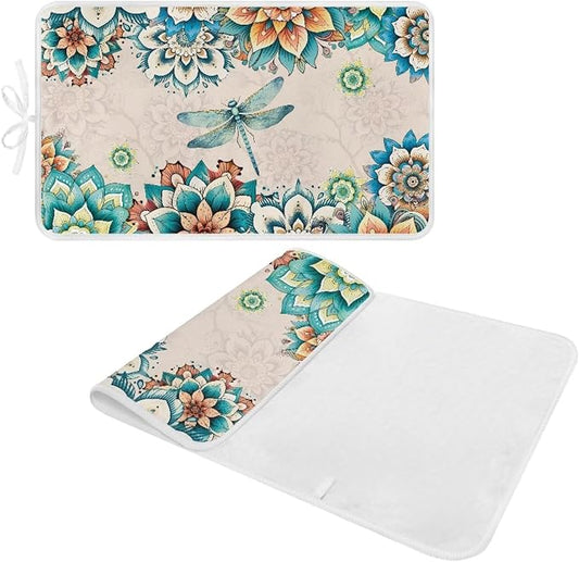 Bohemian Folding Ironing Mat Heat and Steam Resistant Dragonfly Ironing Pad 32 - Image 2