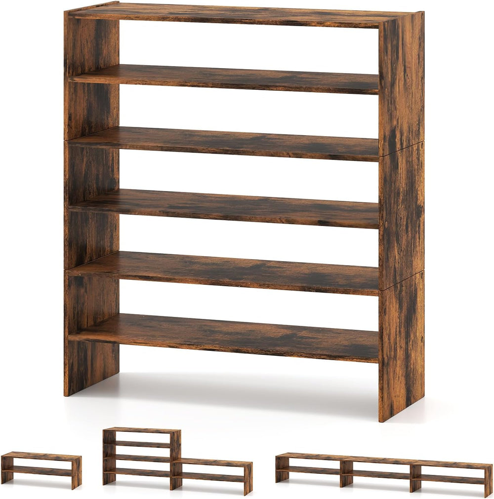 COSTWAY 6-Tier Shoe Rack, Extra Wide Shoe Shelf Organizer