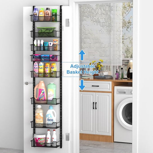 12.3" W Narrow Over the Door Pantry Organizer, 8-Tier Over the Door Organizer - Image 2