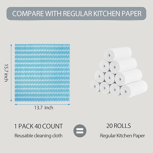 Disposable Cleaning Cloths Dry Handi Wipes Reusable Dish Cloths Multi Use - Image 2