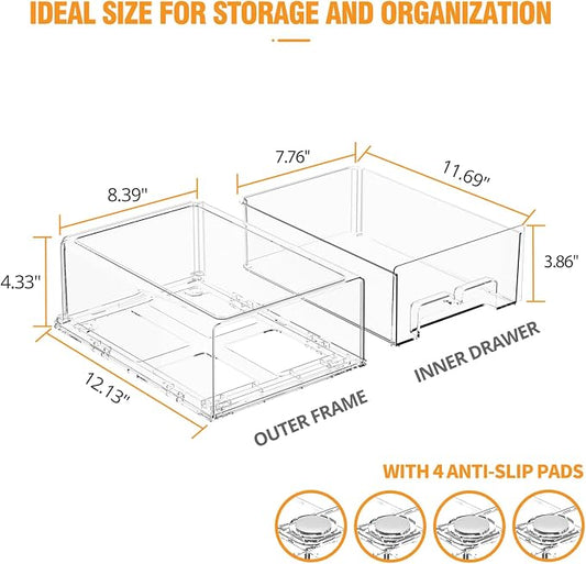 2 Pack Stackable Storage Drawers - Image 2