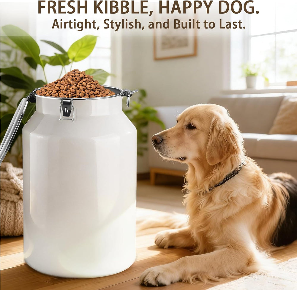 Dog-Cat Food Storage Container 45 lb, Large Stainless Steel Bin