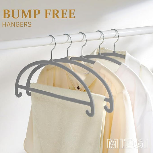 MIZGI 50 Pack Gray Velvet Hangers - Image 2