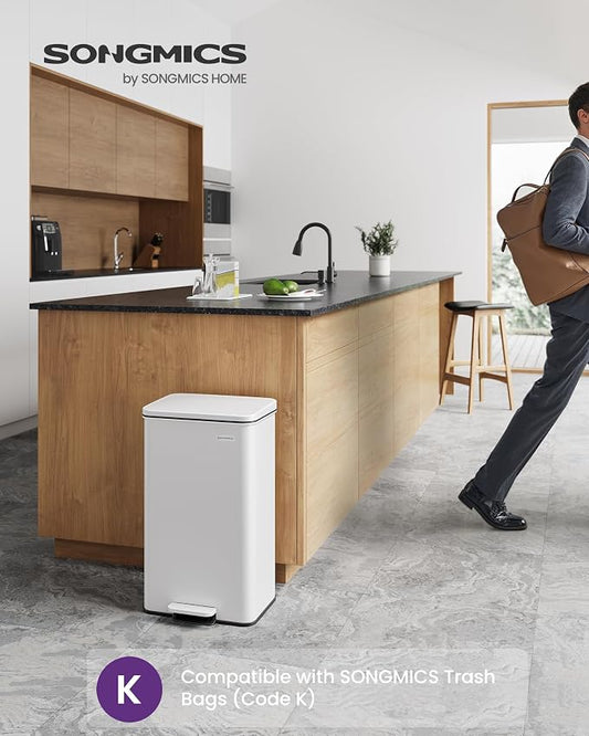 SONGMICS Kitchen Trash Can, 10.5 Gallon Garbage Can, Large Step Trash Bin - Image 2