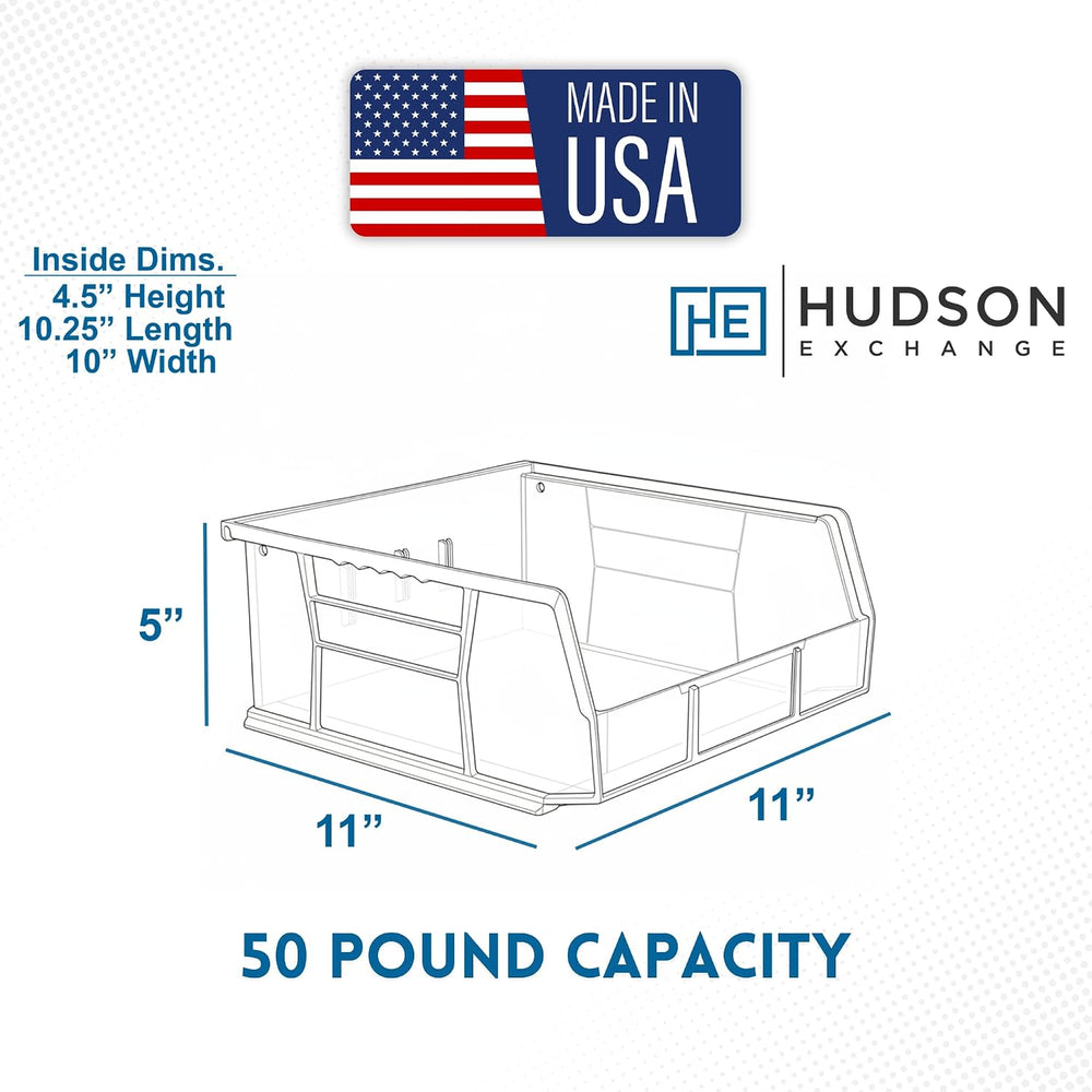 HE HUDSON EXCHANGE 11" x 11" x 5" (3 Pack) Plastic Stackable S...