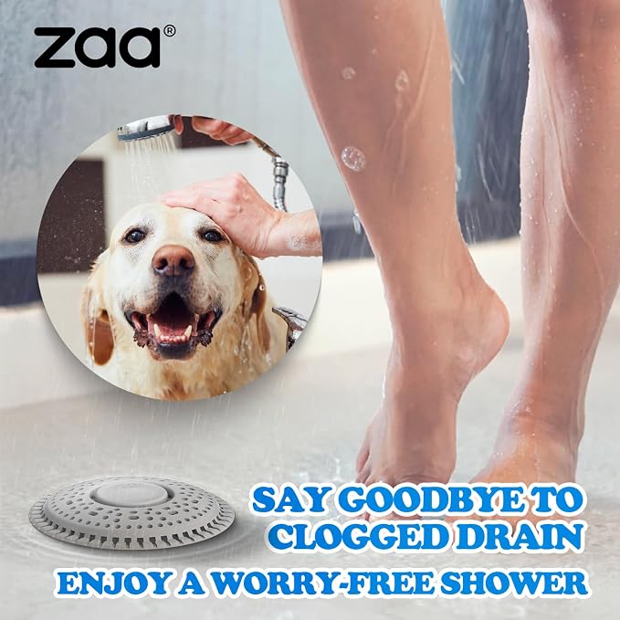 zaa Shower Drain Hair Catcher, 2 Pack Premium Silicone Drain Protector & Shower - Image 7