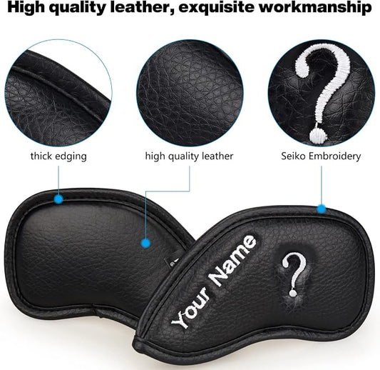 CRAFTSMAN GOLF 12pcs or 1pc Thick Synthetic Leather Golf Iron Head Covers Set - Image 2