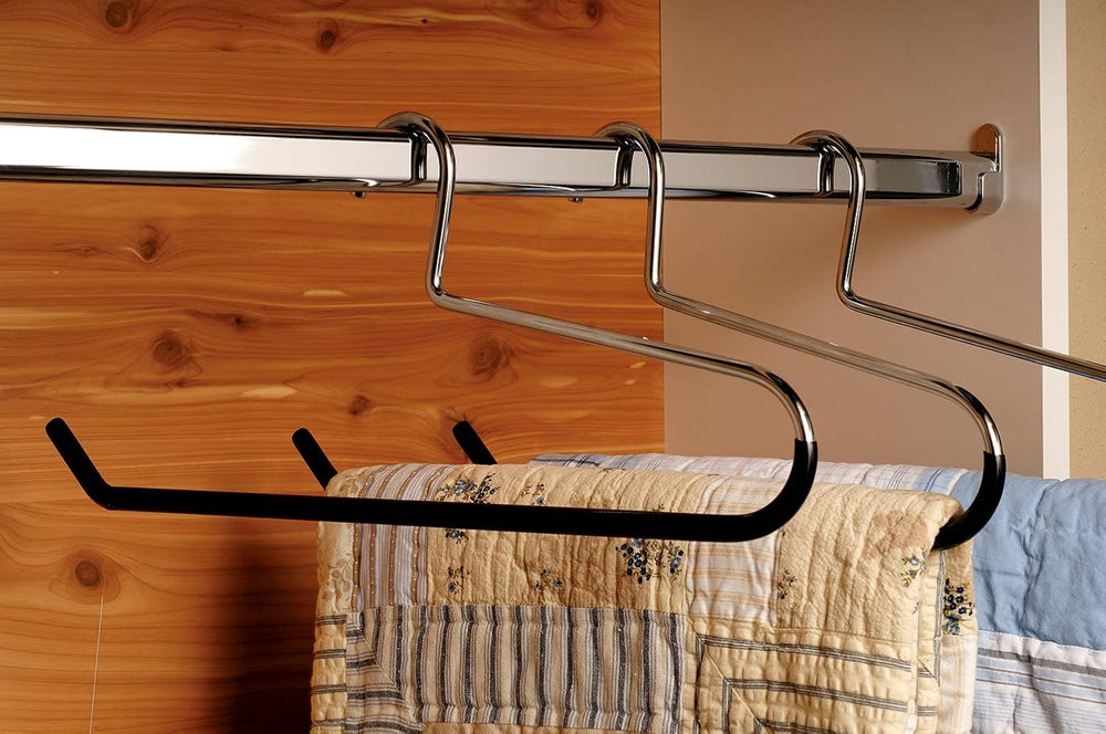 Chrome Quilt Hanger with Black Nonslip Vinyl Coating in 17" Length X 3/8...