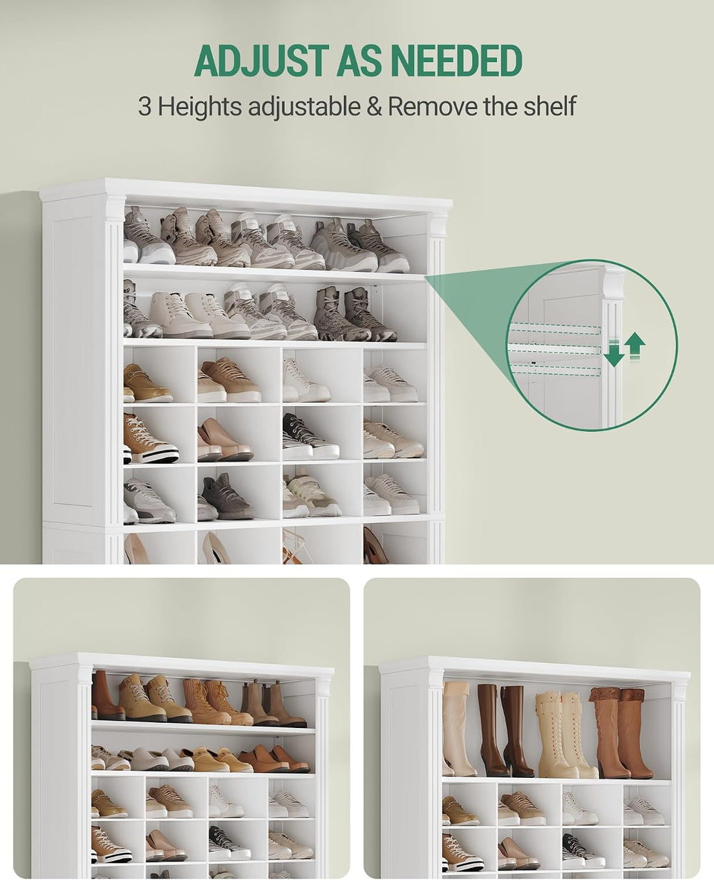 Hzuaneri 13 Tiers Shoe Storage Cabinet, Tall Shoe Cabinet with Cubby