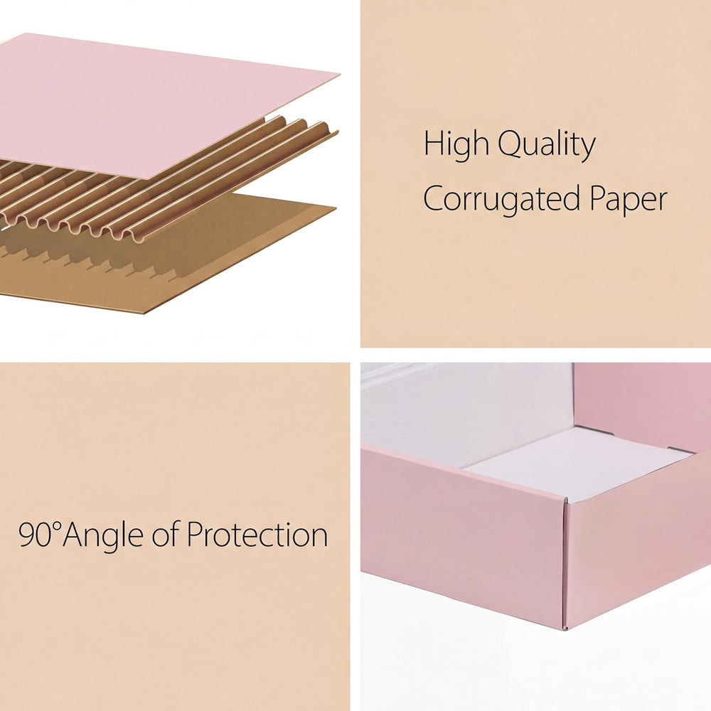 RLAVBL 12x9x4 Shipping Boxes Set of 20, Pink Corrugated Cardboard Box for Pac...