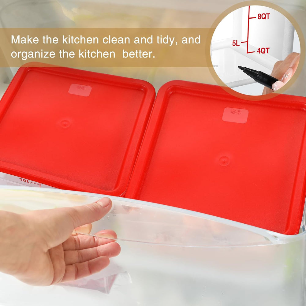 Suclain 2 Pcs Square Food Storage Container Polycarbonate Clear Food Containe...