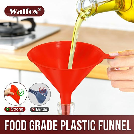 walfos 4pcs Kitchen Plastic Funnel, Automotive Funnel - Image 2