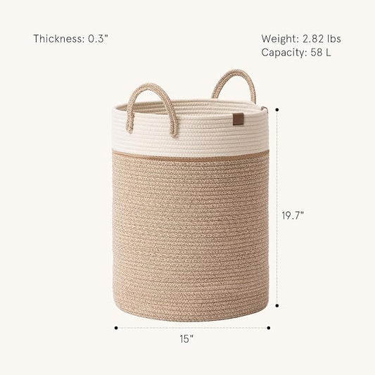 LA JOLIE MUSE Woven Basket Rope Storage Baskets - Image 2