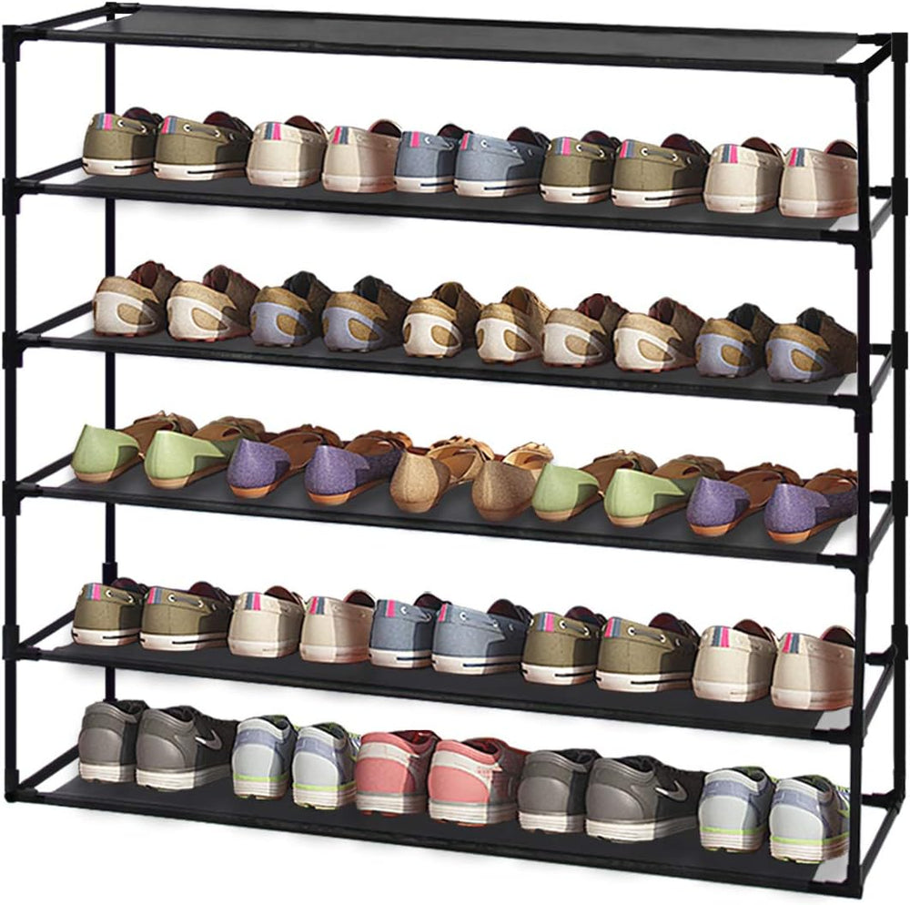 Jerry & Maggie 6 Tier Fabric Shoe Rack, 39 in W x 11 in D x 36 in H, Can ...