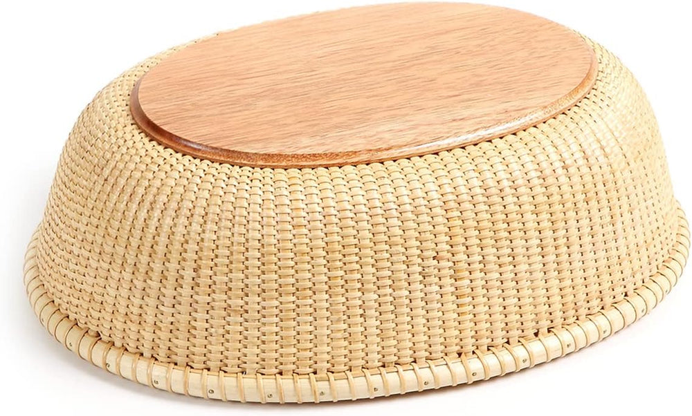 Nantucket-style basket Cane-on-cane weave Fruit Basket Bread Tray for Cake Ki...