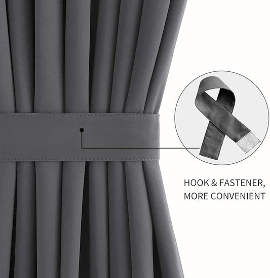 DWCN French Door Curtains – Rod Pocket Thermal Blackout Curtain - Image 2