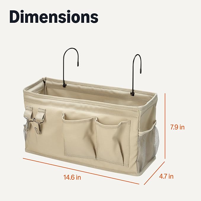 Amazon Basics Bedside Caddy Hanging Storage Organizer, 4.72 x 14.57 x 7.87 in - Image 5