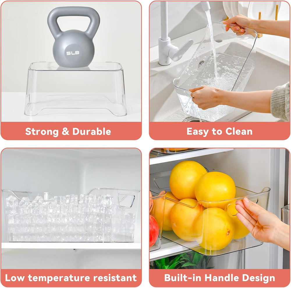 Clear Plastic Storage Bins - 12 Pack Pantry Organizers and Storage, Clear Pan...