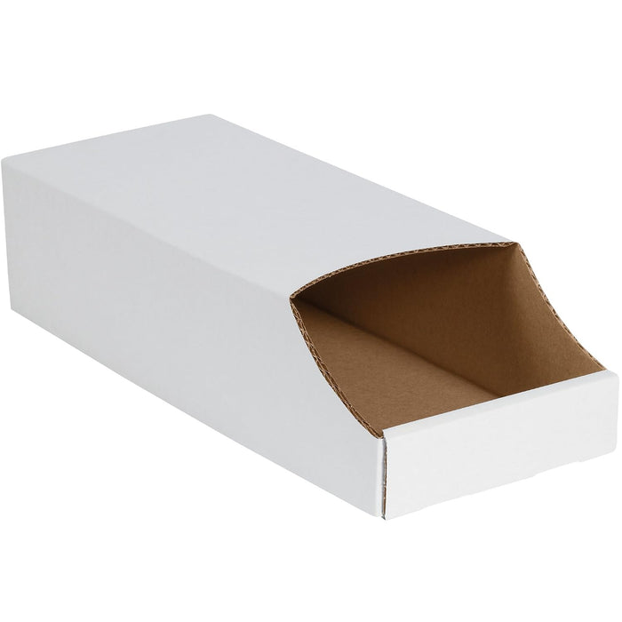 BOX USA Stackable Storage Bins 7x18x4.5 White, 50-Pack