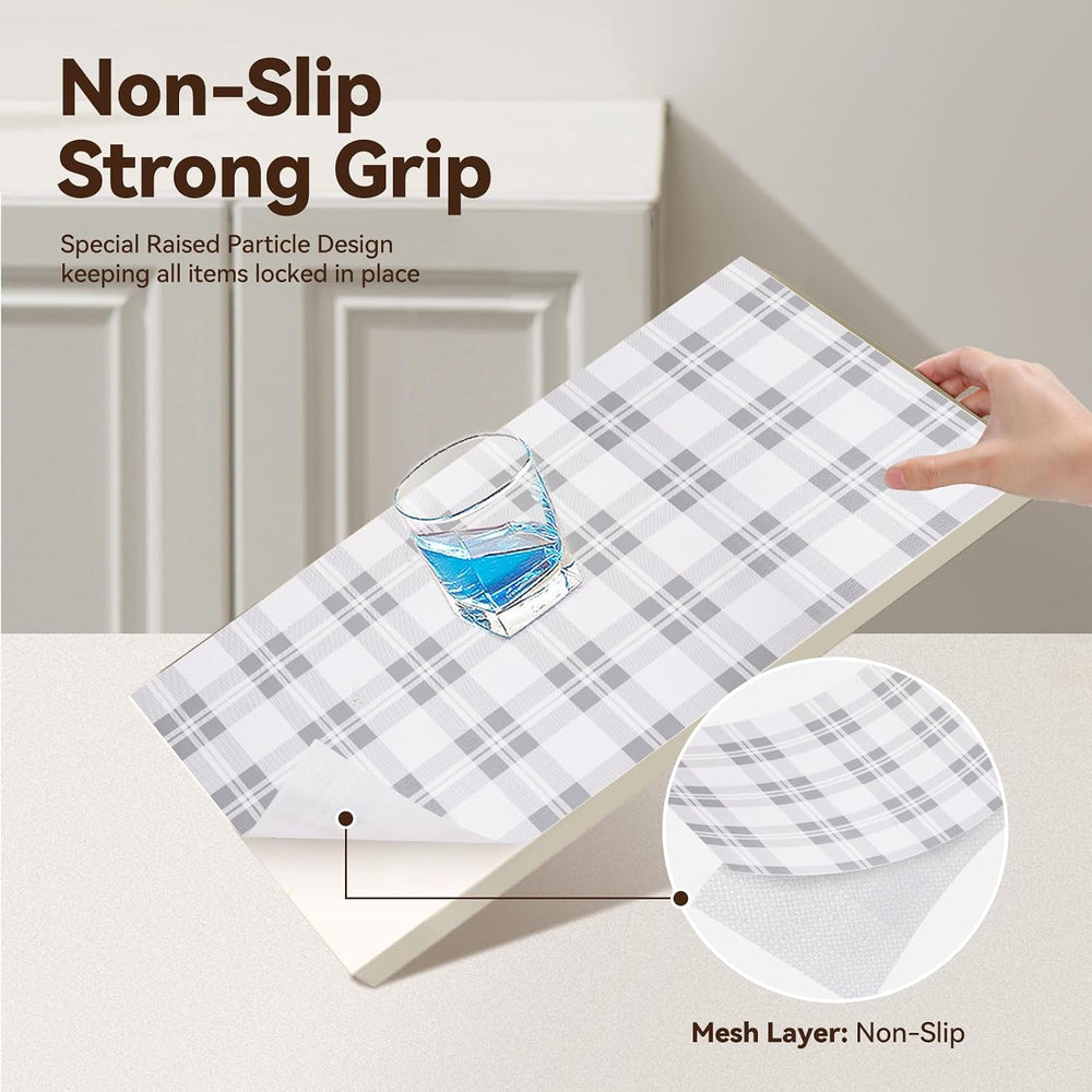 Drawer Shelf Liner for Kitchen Cabinets, Non Adhesive Slip Resistant Shelf Pa...