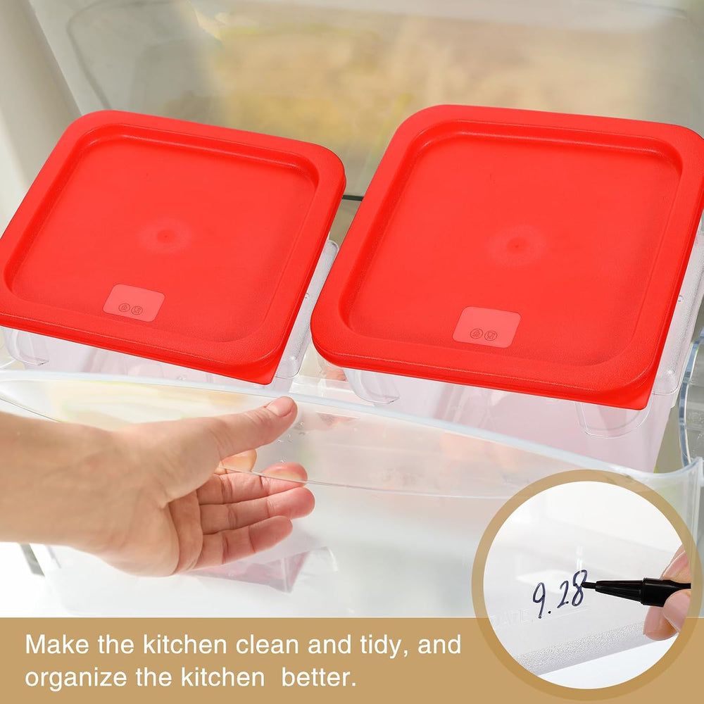 Suclain 2 Pcs Square Food Storage Container Polycarbonate Clear Food Containe...