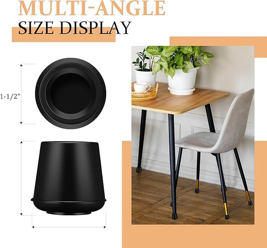 1-1/2” Round Rubber Chair Leg Tips Caps, Chair Leg Floor Protectors, Non-Slip - Image 2
